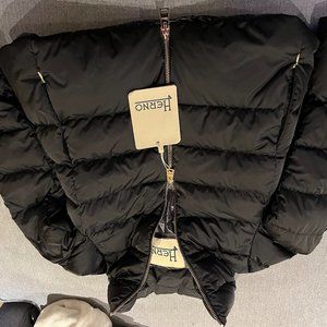 Herno Short Quilted Black Coat size 38
